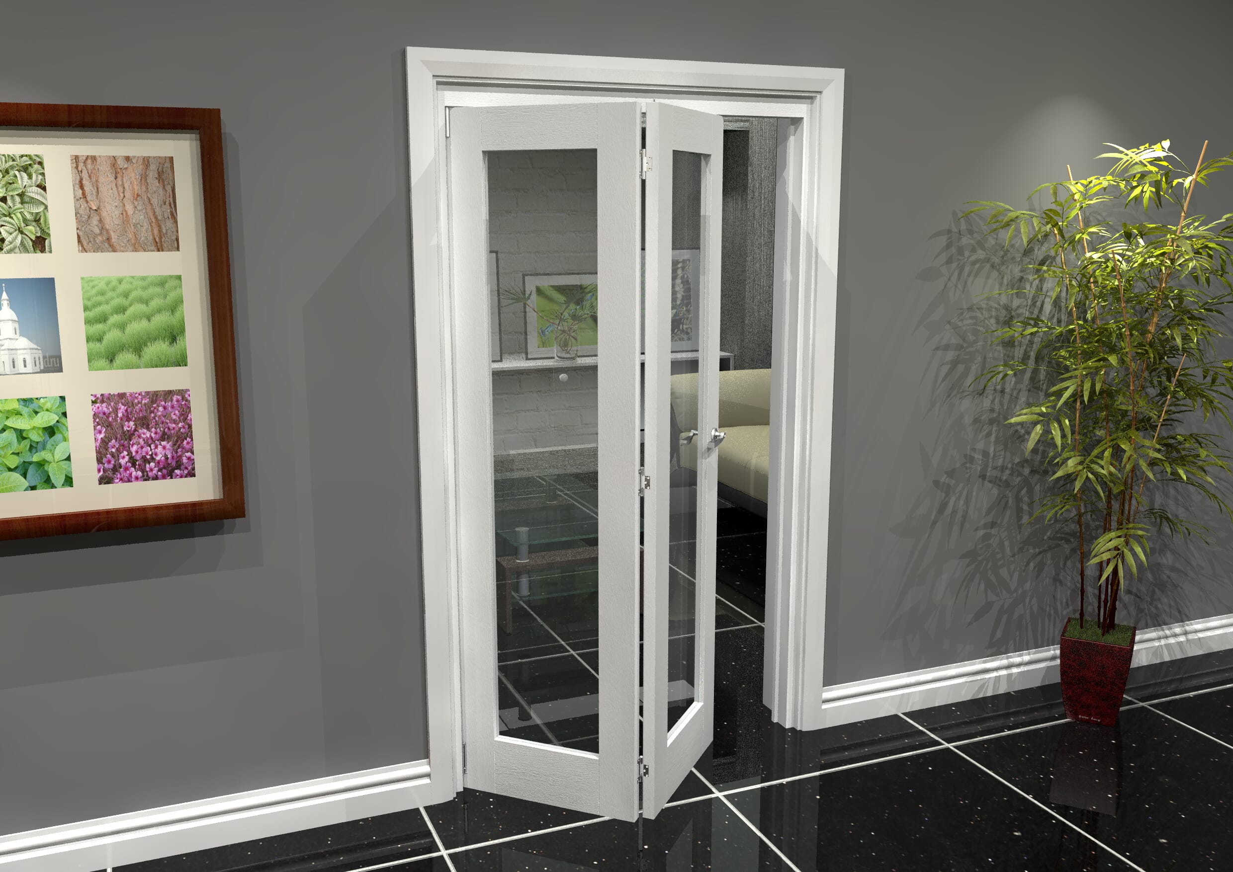 White P10 Roomfold Grande (2 + 0 X 533mm Doors) Bifold Doors At Climadoor