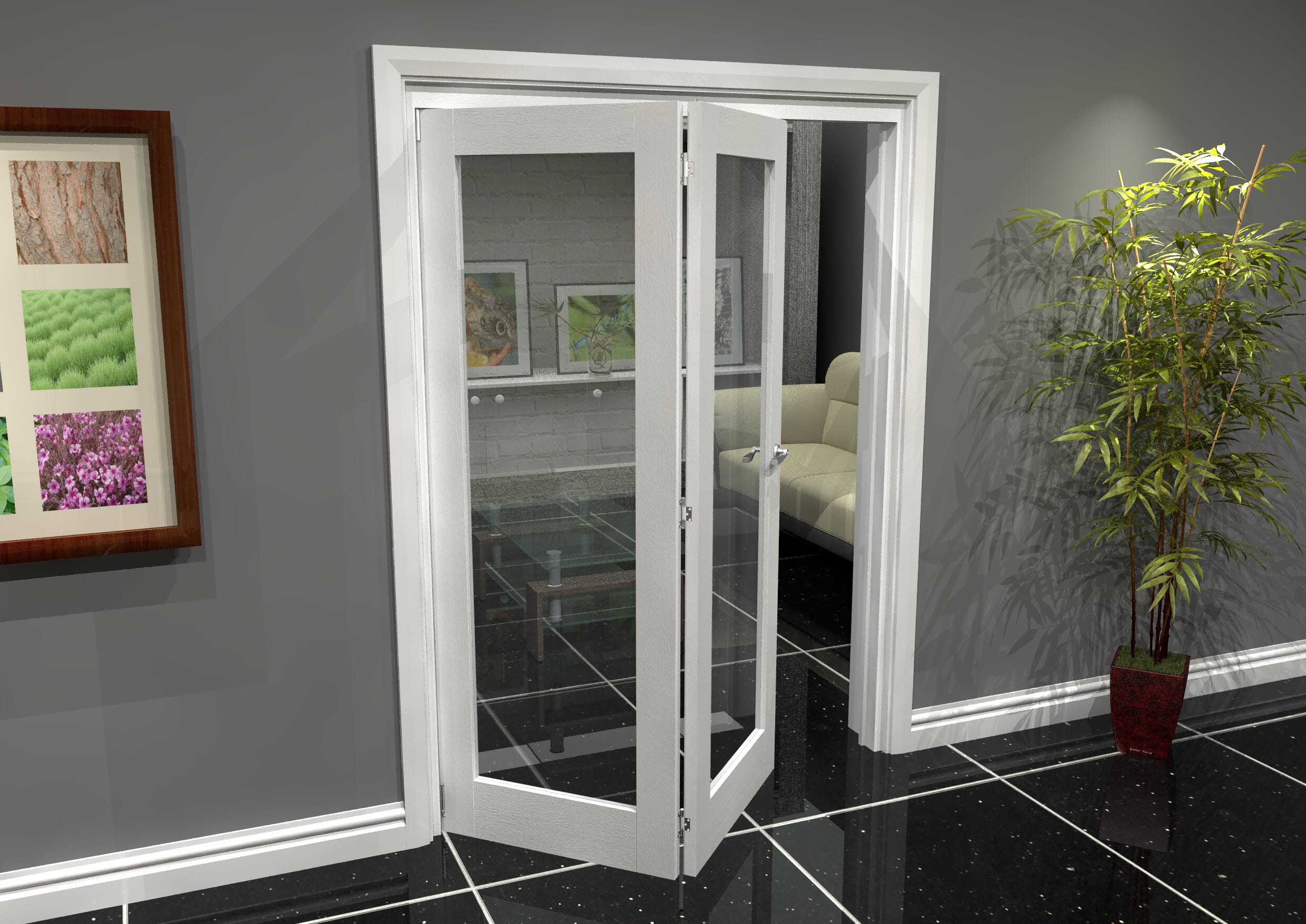 White P10 Roomfold Grande (2 + 0 X 686mm Doors) Bifold Doors At Climadoor