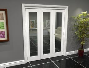 White P10 Roomfold Grande  Internal Bifold Doors with Clear Glass