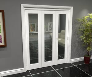 White P10 Roomfold Grande  Internal Bifold Doors with Clear Glass