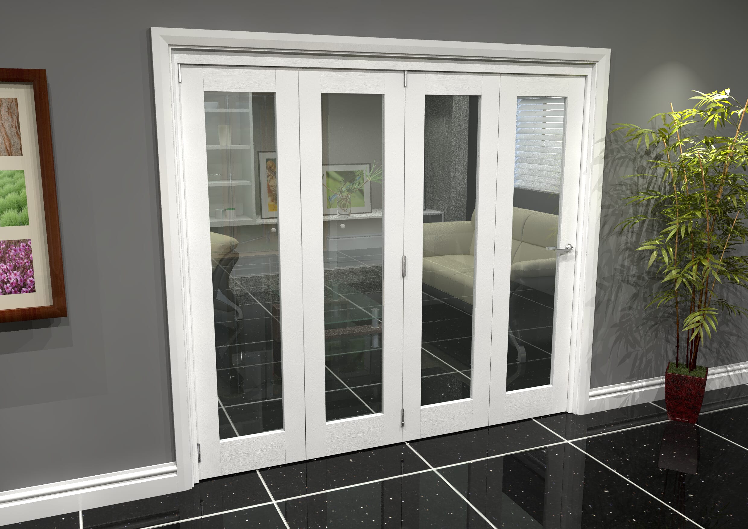 White P10 Roomfold Grande (4 + 0 X 533mm Doors) Bifold Doors At Climadoor