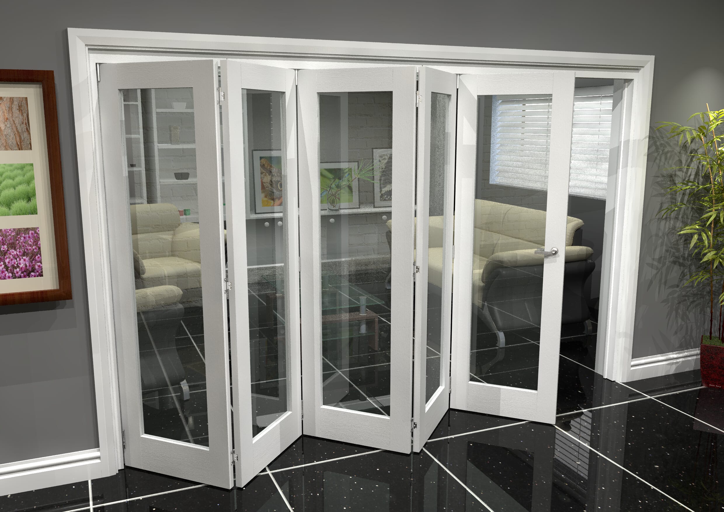 White P10 Roomfold Grande (5 + 0 x 610mm Doors)