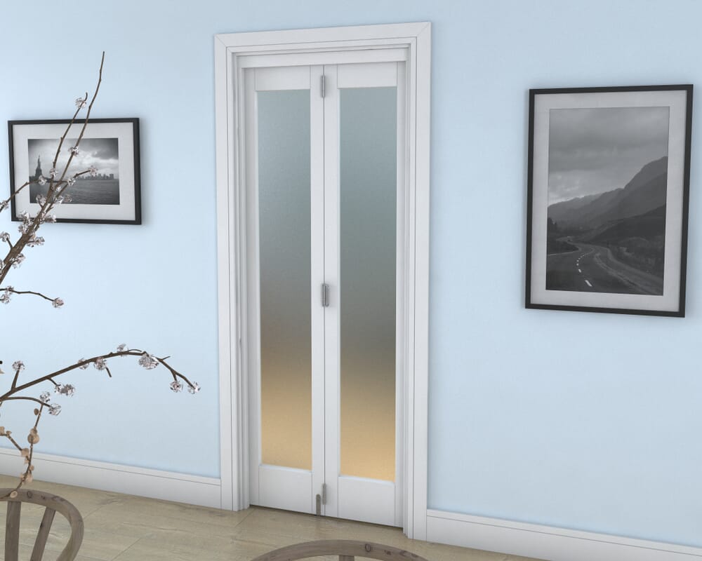 White P10 Frosted Roomfold Grande (2 + 0 x 381mm Doors)