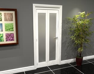 White P10 Frosted Roomfold Grande (2 + 0 x 381mm Doors)