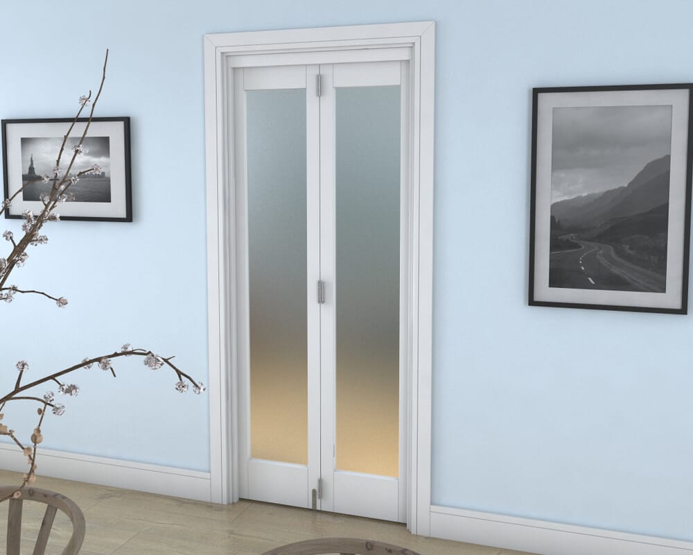 White P10 Frosted Roomfold Grande (2 + 0 x 419mm Doors)