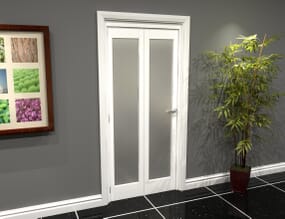 White P10 Frosted Roomfold Grande (2 + 0 x 419mm Doors)