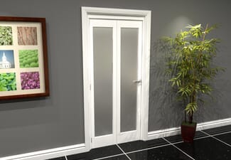 White P10 Frosted Roomfold Grande (2 + 0 x 419mm Doors)