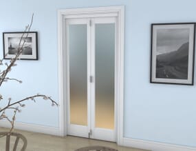 White P10 Frosted Roomfold Grande (2 + 0 x 457mm Doors)