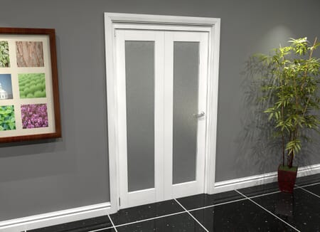 White P10 Frosted Roomfold Grande (2 + 0 x 533mm Doors)