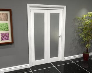 White P10 Frosted Roomfold Grande (2 + 0 x 573mm Doors)