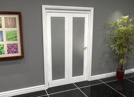 White P10 Frosted Roomfold Grande (2 + 0 x 573mm Doors)