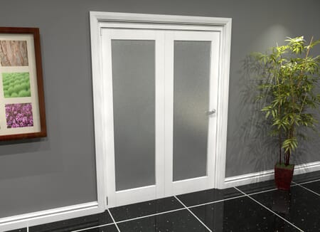 White P10 Frosted Roomfold Grande (2 + 0 x 686mm Doors)