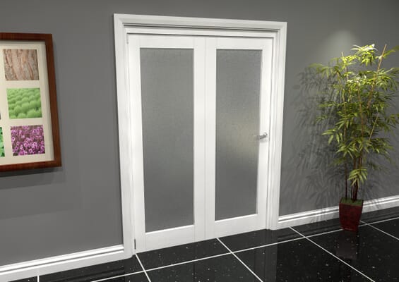 White P10 Frosted Roomfold Grande (2 + 0 x 686mm Doors)