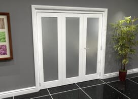 White P10 Frosted Roomfold Grande (2 + 1 X 610mm Doors) Image