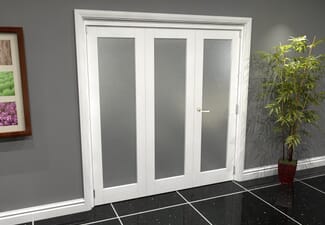 White P10 Frosted Roomfold Grande (2 + 1 x 610mm Doors)