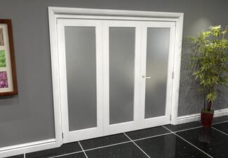 White P10 Frosted Roomfold Grande (2 + 1 x 686mm Doors)