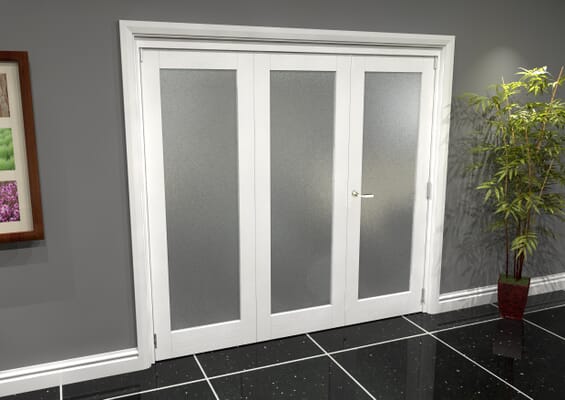 White P10 Frosted Roomfold Grande (2 + 1 x 686mm Doors)