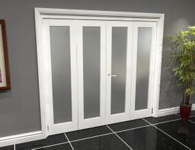 White P10 Frosted Roomfold Grande (2 + 2 x 381mm Doors)