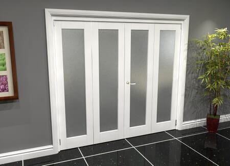 White P10 Frosted Roomfold Grande (2 + 2 x 381mm Doors)