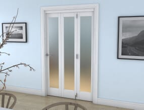 White P10 Frosted Roomfold Grande (3 + 0 x 381mm Doors)