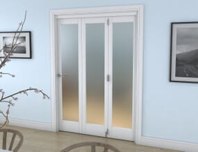 White P10 Frosted Roomfold Grande (3 + 0 x 457mm Doors)