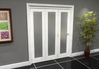White P10 Frosted Roomfold Grande (3 + 0 x 381mm Doors)