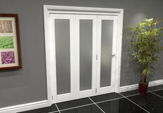 White P10 Frosted Roomfold Grande 1800mm (6ft) 3 + 0 Set