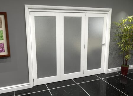 White P10 Frosted Roomfold Grande (3 + 0 x 762mm Doors)