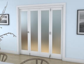 White P10 Frosted Roomfold Grande (3 + 1 x 457mm Doors)