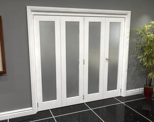 White P10 Frosted Roomfold Grande (3 + 1 x 419mm Doors)