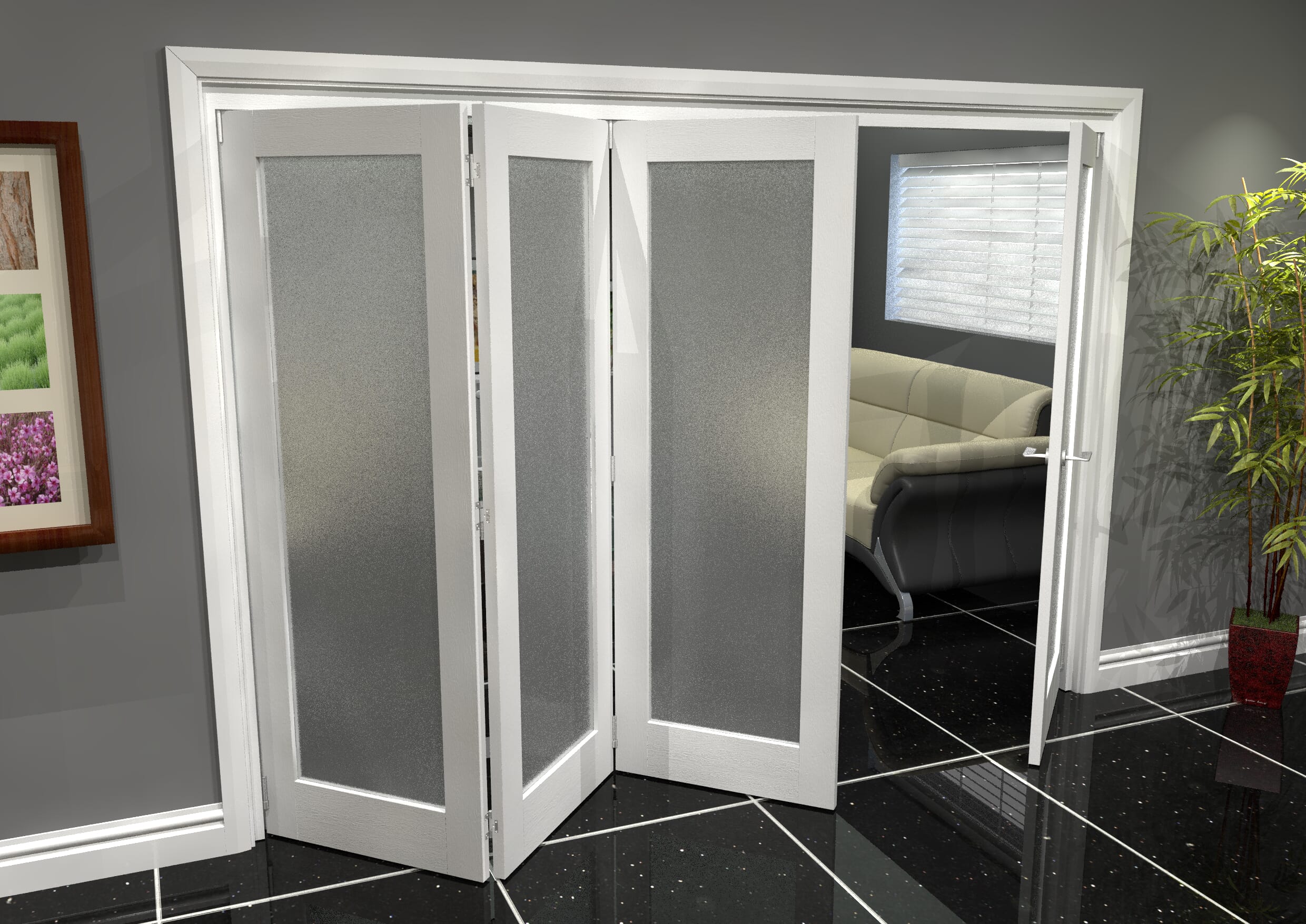 White P10 Frosted Roomfold Grande (3 + 1 x 686mm Doors)