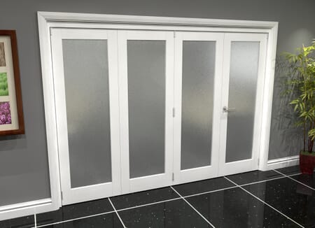 White P10 Frosted Roomfold Grande (3 + 1 x 686mm Doors)