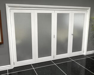 White P10 Frosted Roomfold Grande (3 + 1 x 762mm Doors)