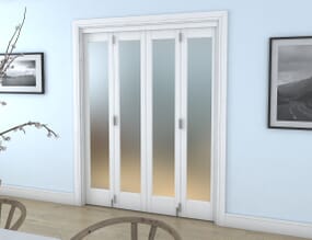 White P10 Frosted Roomfold Grande (4 + 0 x 381mm Doors)