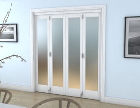 White P10 Frosted Roomfold Grande (4 + 0 x 419mm Doors)