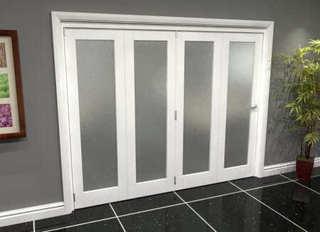 White P10 Frosted Roomfold Grande (4 + 0 x 610mm Doors)