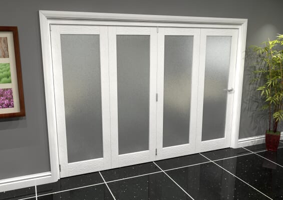 White P10 Frosted Roomfold Grande (4 + 0 x 686mm Doors)