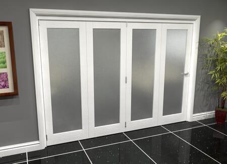 White P10 Frosted Roomfold Grande (4 + 0 x 762mm Doors)