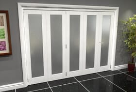 White P10 Frosted Roomfold Grande 3000mm (10ft) 4 + 1 Set Image