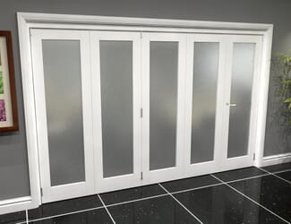 White P10 Roomfold Grande  Internal Bifold Doors with Frosted Glass