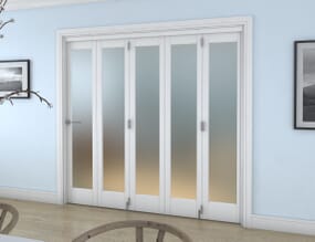 White P10 Frosted Roomfold Grande (5 + 0 x 419mm Doors)