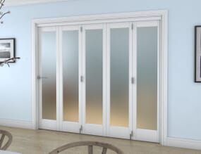 White P10 Frosted Roomfold Grande (5 + 0 x 457mm Doors)
