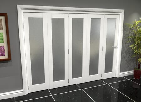 White P10 Frosted Roomfold Grande (5 + 0 x 381mm Doors)