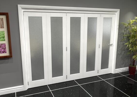 White P10 Frosted Roomfold Grande (5 + 0 x 381mm Doors)