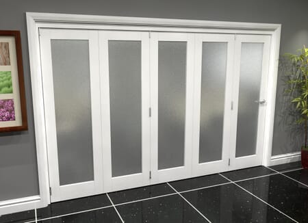 White P10 Frosted Roomfold Grande (5 + 0 x 610mm Doors)