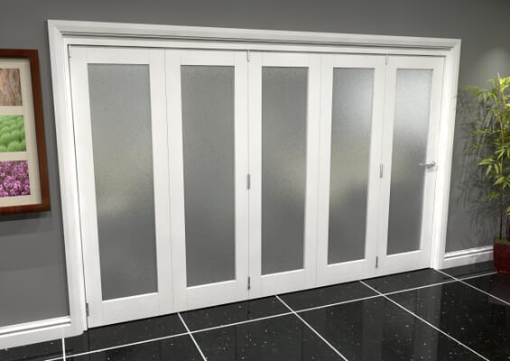 White P10 Frosted Roomfold Grande (5 + 0 x 610mm Doors)