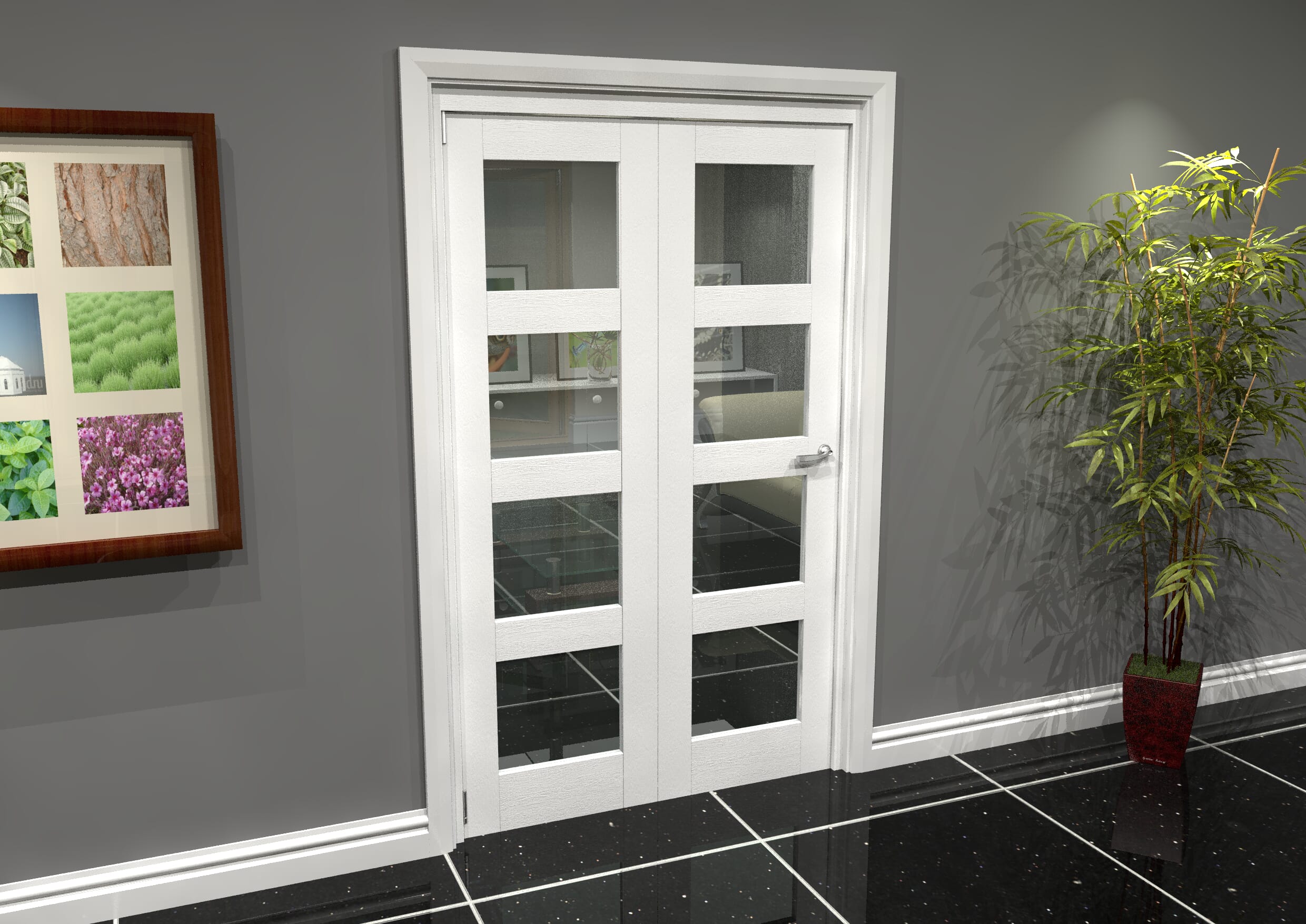 White 4l Roomfold Grande (2 + 0 X 573mm Doors) Bifold Doors At Climadoor