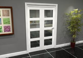 White 4L Roomfold Grande - Clear | Vibrant Doors