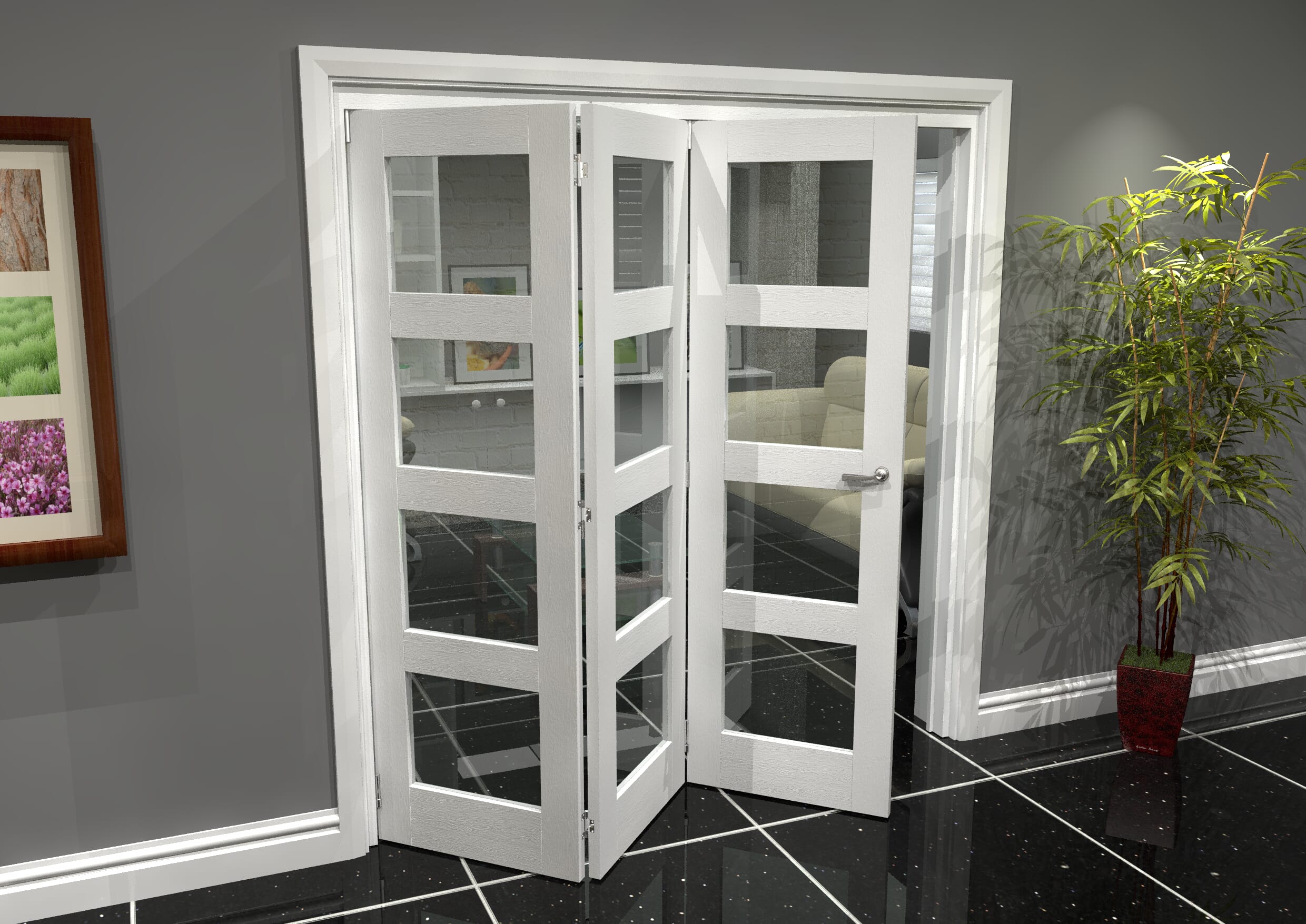 White 4L Roomfold Grande (3 + 0 x 610mm Doors)