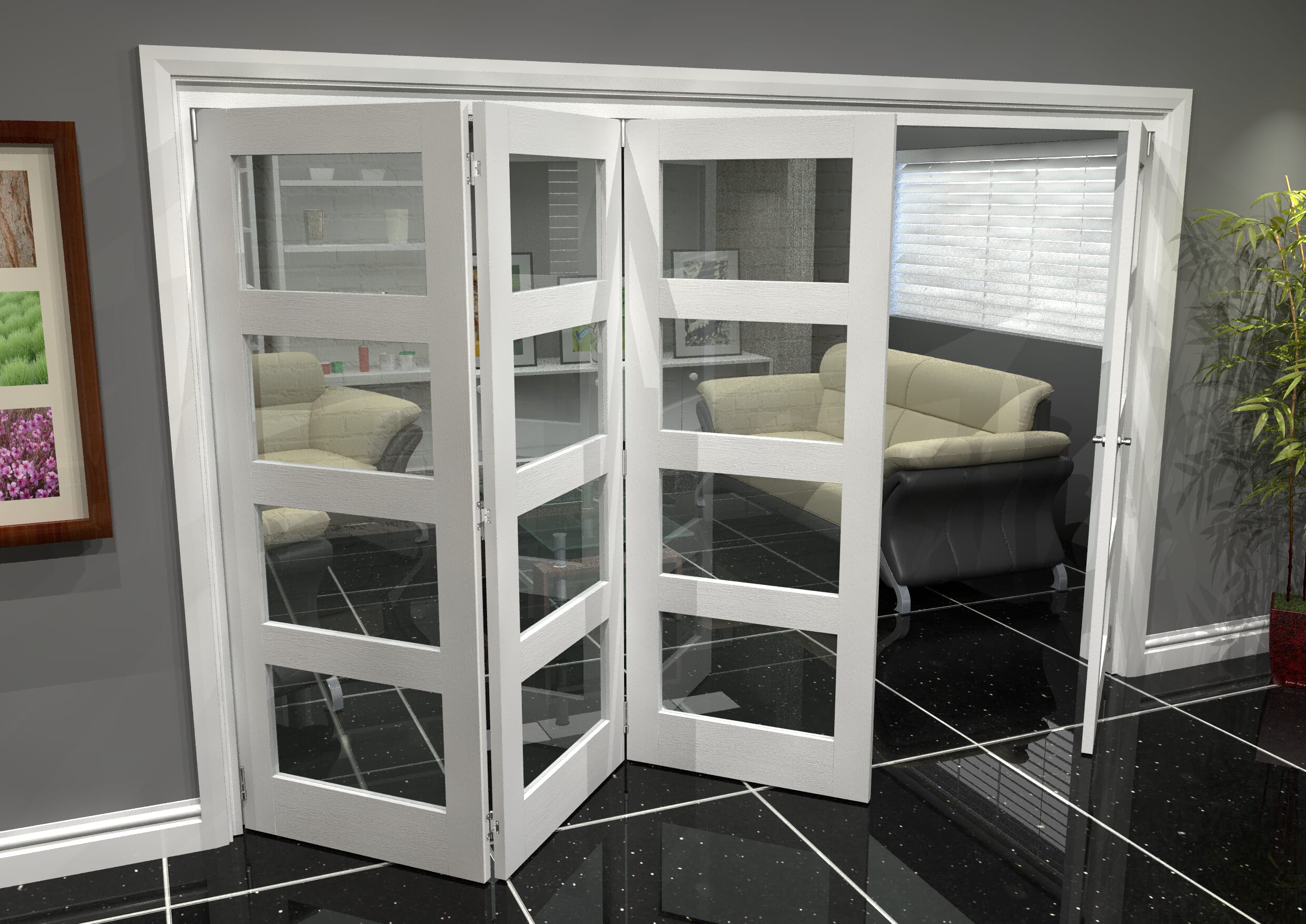 White 4L Roomfold Grande (3 + 1 x 762mm Doors)